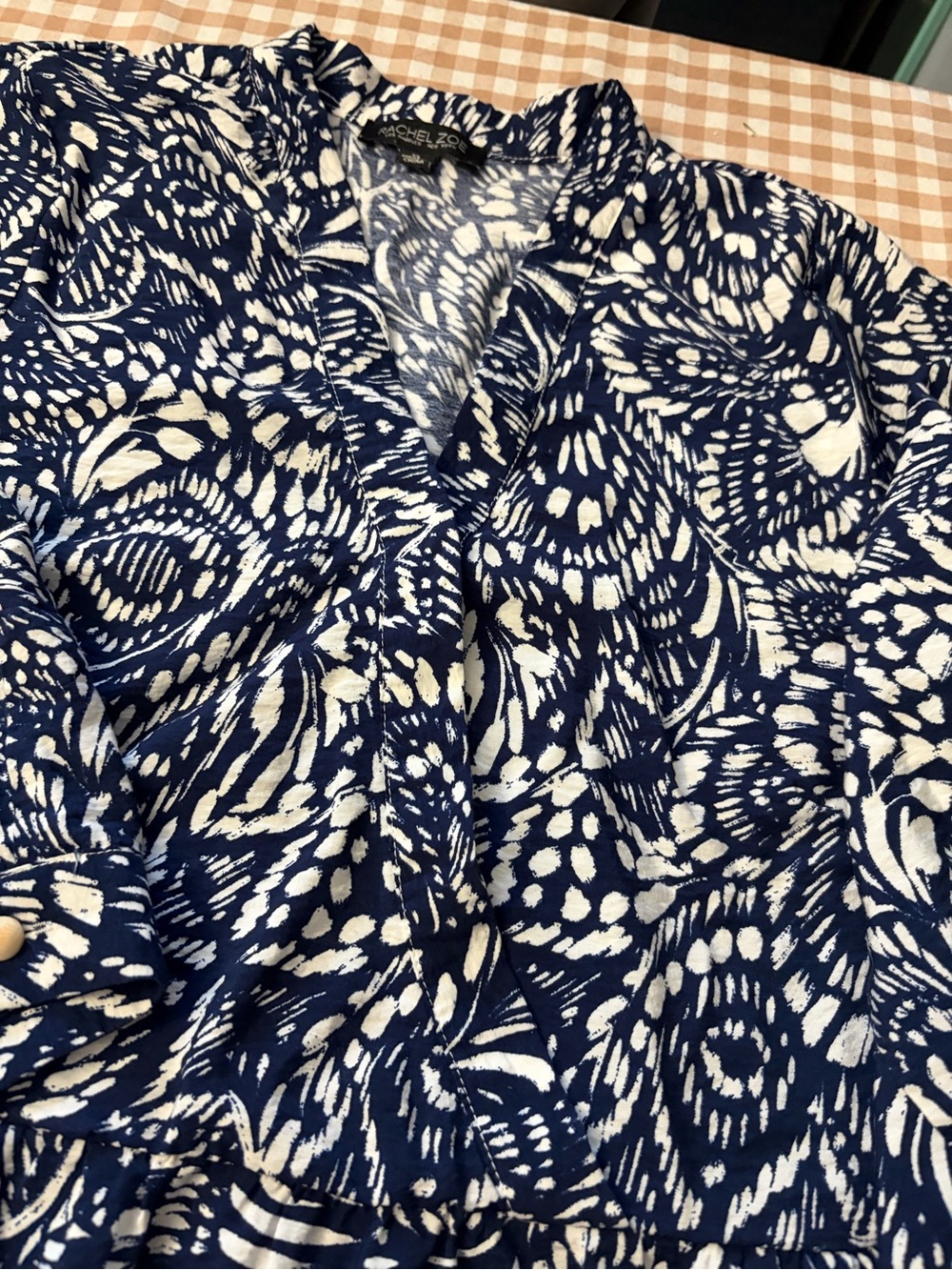 Rachel Zoe Navy and White Floral Wrap-Style Maxi Dress - Picture 5 of 11